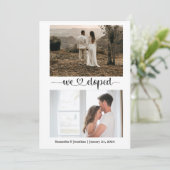 白モダンタイポグラフィ発表の駆け落ち 招待状 (スタンド正面)