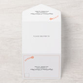 白モダンタイポグラフィ結婚サンゴ オールインワン招待状 (外側)