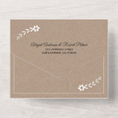 白モダンタイポグラフィ茶色クラフト紙結婚ズ オールインワン招待状 (裏面)