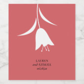 白モダンチューリ結婚ップ ワインラベル (シングルラベル)