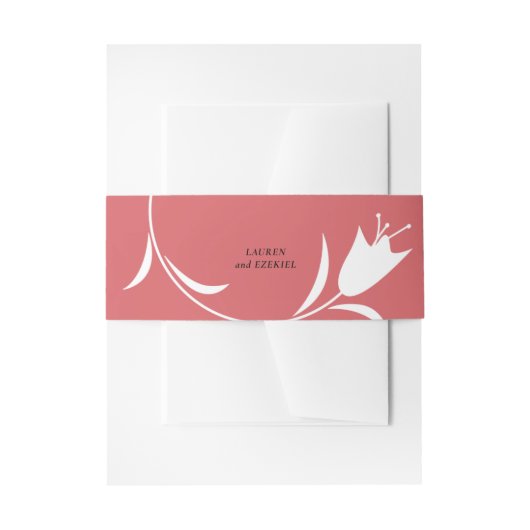 白モダンチューリ結婚ップ 招待状ベリーバンド (正面例)