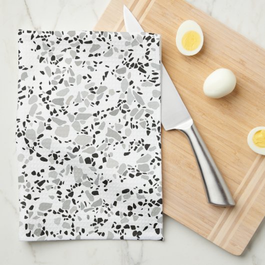 白モダンテラッツォ キッチンタオル (四つ折り)