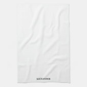 白モダンテンプレート、黒文字 キッチンタオル (縦)