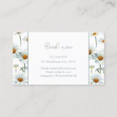 白モダンデイジーフローラトレンディー 名刺 (裏面)