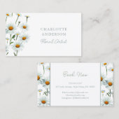 白モダンデイジーフローラ 名刺 (正面/裏面)