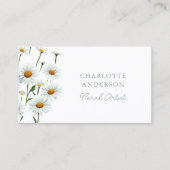 白モダンデイジーフローラ 名刺 (正面)