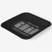 白モダンネオン卒業 ペーパープレート (傾斜あり)