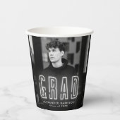 白モダンネオン卒業 紙コップ (正面)