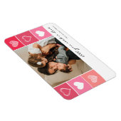 白モダンハートの赤とピンクの写真のバレンタイン マグネット (右側)