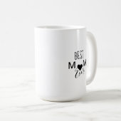 白モダンハートフォトフレーム最高のマー今まで コーヒーマグカップ (正面右)