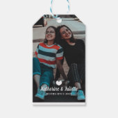 白モダンハート最高の友友の写真 ギフトタグ (正面)