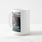 白モダンハート最高の友友の写真 コーヒーマグカップ (正面左)