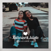 白モダンハート最高の友友の写真 ポスター (正面)