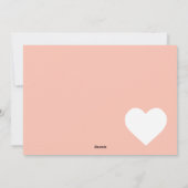 白モダンハート赤とピンクの写真バレンタイン シーズンカード (裏面)