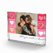白モダンハート赤とピンクの写真バレンタイン フォトブロック (右)