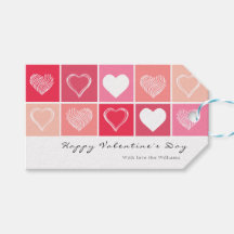 白モダンハート赤とピンク色バレンタイン