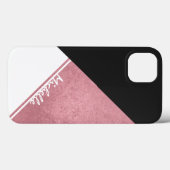 白モダンバラ金ゴールド黒の三角形 Case-Mate iPhoneケース (裏面 (横))