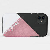 白モダンバラ金ゴールド黒の三角形 Case-Mate iPhoneケース (裏面(横))