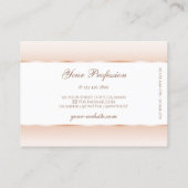 白モダンパステルピンクグラデーション楕円形エレガント枠 名刺 (裏面)