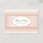 白モダンパステルピンクグラデーション楕円形エレガント枠 名刺 (正面)