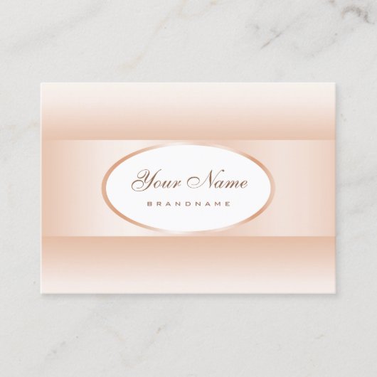 白モダンパステルピンクグラデーション楕円形エレガント枠 名刺 (正面)