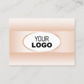 白モダンパステルピンクグラデーション楕円形フレームとロゴ 名刺 (正面)