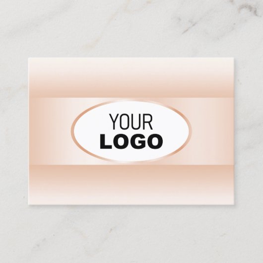 白モダンパステルピンクグラデーション楕円形フレームとロゴ 名刺 (正面)