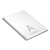 白モダンパーソナライズされた名オン ノートブック (右側)