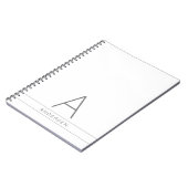 白モダンパーソナライズされた名オン ノートブック (左側)