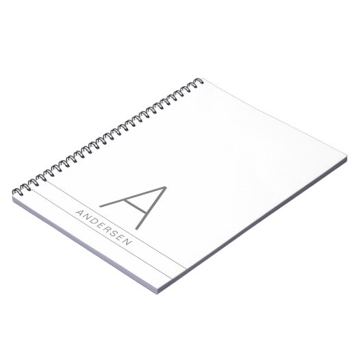 白モダンパーソナライズされた名オン ノートブック (左側)