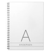 白モダンパーソナライズされた名オン ノートブック (正面)