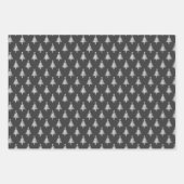 白モダンパーソナライズされた黒の聖降誕祭 ラッピングペーパーシート (正面2)