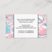 白モダンピンクブルーグリッターマーブル ロイヤリティカード (裏面)