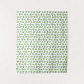 白モダンフレンドリー葉の青い多肉性の タペストリー (正面)