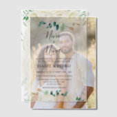 白モダンフローラガーデンスペインのジェンダー表示 ベラム紙招待状 (オフセット (カップル))