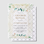 白モダンフローラガーデン性別の表示 ベラム紙招待状 (オフセット (招待状))