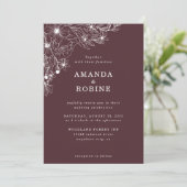 白モダンフローラ結婚式招待状 招待状 (スタンド正面)