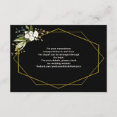 白モダンフローラ金ゴールド結婚宿泊施設 エンクロージャーカード (裏面)