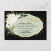 白モダンフローラ金ゴールド結婚詳細 エンクロージャーカード (正面)