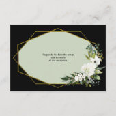 白モダンフローラ金ゴールド結婚詳細 エンクロージャーカード (裏面)