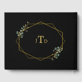 白モダンフローラ黒金ゴールドフレ結婚ーム ゲストブック (裏面)