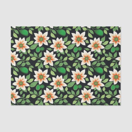 白モダンフローラ 薄葉紙 (正面)