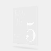 白モダンブラシ結婚スクリプトのテーブル番号 アクリルサイン (傾斜)