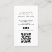 白モダンプロフェッショナル業務写真QRコード 名刺 (裏面)
