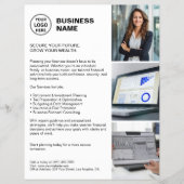 白モダンプロフェッショナル金融サービス チラシ (正面)