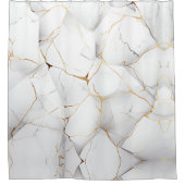 白モダンマーブル シャワーカーテン (正面)