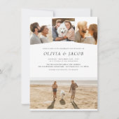 白モダンミニマエレガントリスト5枚結婚の写真 招待状 (裏面)