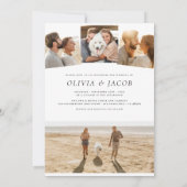 白モダンミニマエレガントリスト5枚結婚の写真 招待状 (裏面)