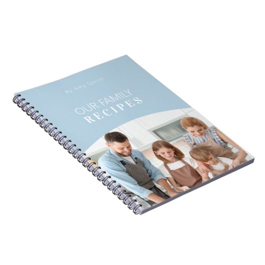 白モダンミニマルい文字で写真を個人用に設定 ノートブック (右側)