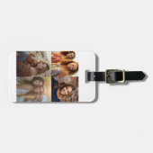 白モダンミニマルい4枚のフォトコラージュ連絡と ラゲッジタグ (正面横)